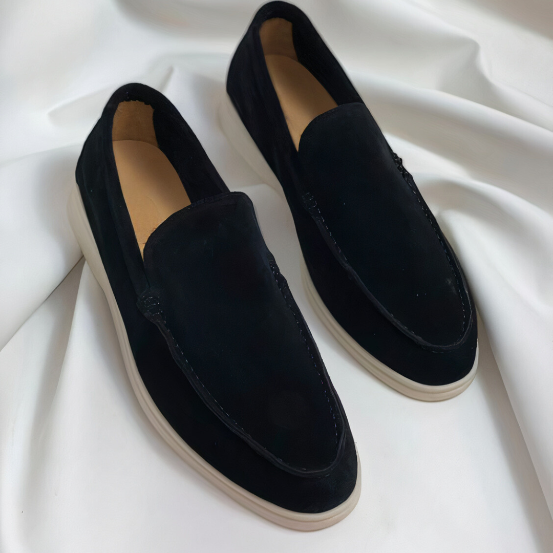 Homme Loafers Slip-on avec Semelle Plateforme et Coutures Apparentes