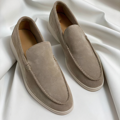 Homme Loafers Slip-on avec Semelle Plateforme et Coutures Apparentes