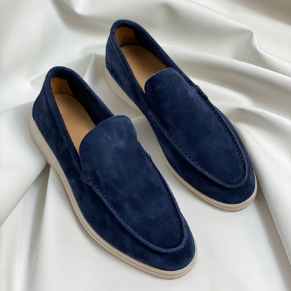 Homme Loafers Slip-on avec Semelle Plateforme et Coutures Apparentes