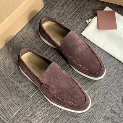 Homme Loafers Slip-on avec Semelle Plateforme et Coutures Apparentes
