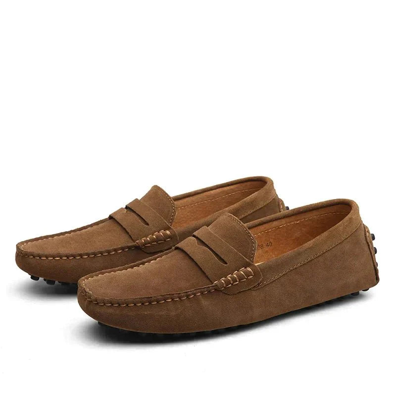 Homme Mocassins à Enfiler Style Italien avec Coutures Apparentes
