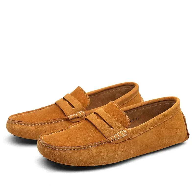 Homme Mocassins à Enfiler Style Italien avec Coutures Apparentes