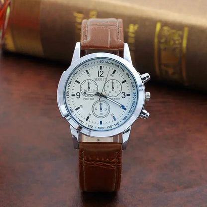 Homme Montre à Quartz Chronographe avec Bracelet Imitation Cuir