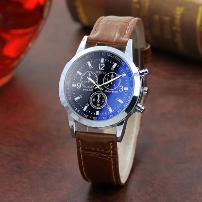 Homme Montre à Quartz Chronographe avec Bracelet Imitation Cuir