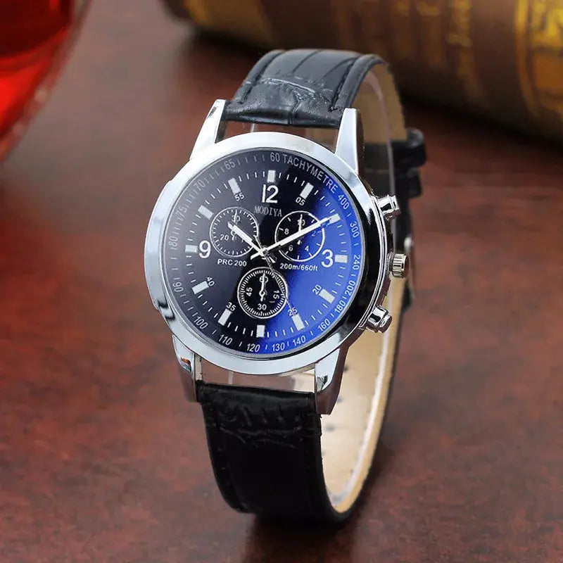 Homme Montre à Quartz Chronographe avec Bracelet Imitation Cuir