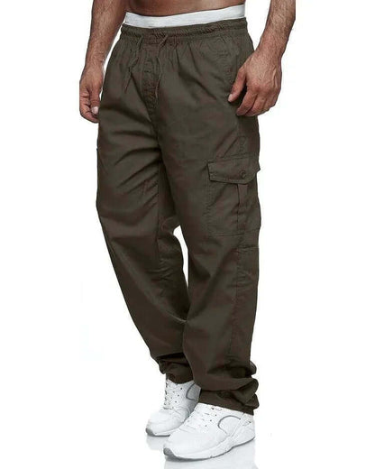 Homme Pantalon Cargo Ample avec Taille Élastique et Poches Latérales