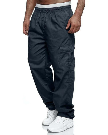Homme Pantalon Cargo Ample avec Taille Élastique et Poches Latérales