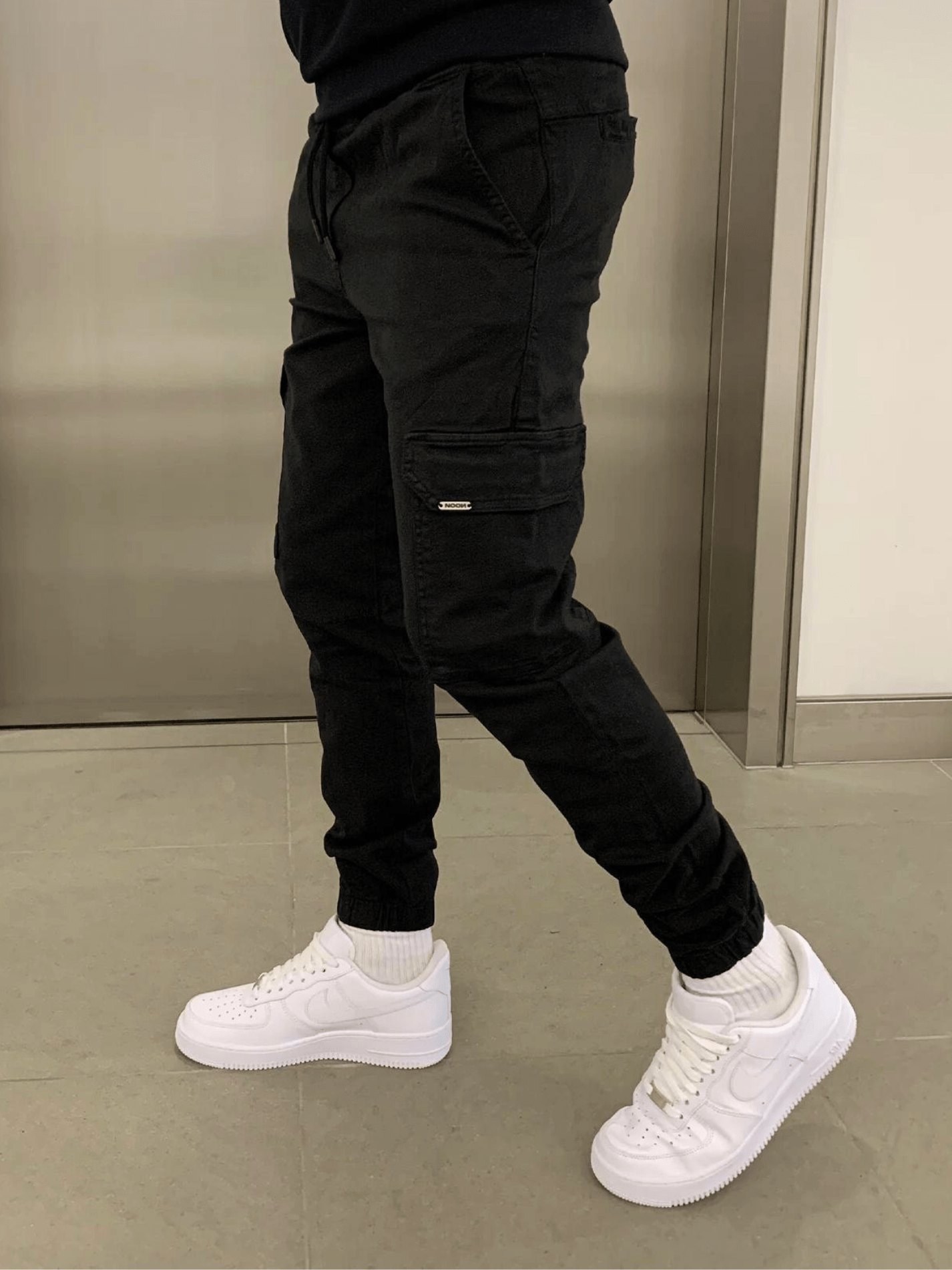 Homme Pantalon Cargo Jogger Slim avec Poches Latérales et Cordon