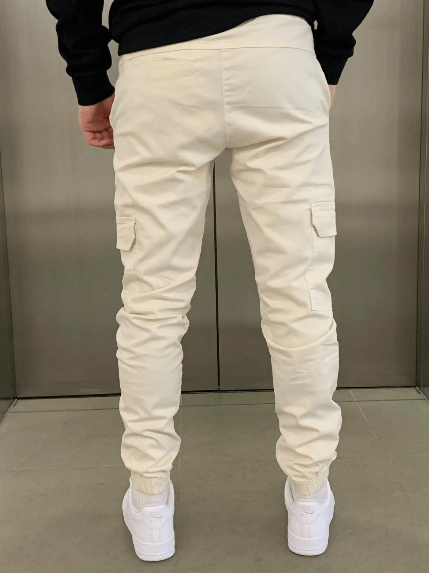 Homme Pantalon Cargo Jogger Slim avec Poches Latérales et Cordon