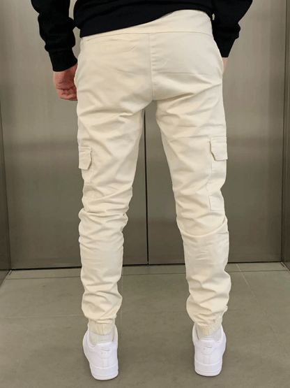 Homme Pantalon Cargo Jogger Slim avec Poches Latérales et Cordon