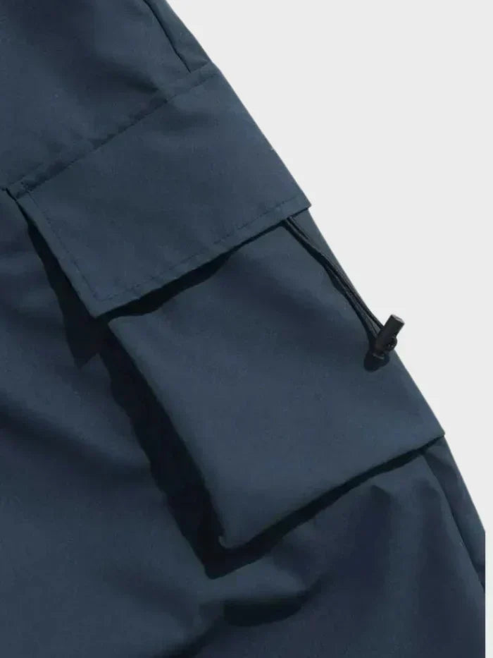 Homme Pantalon Cargo Large avec Ceinture Élastique et Chevilles Ajustables