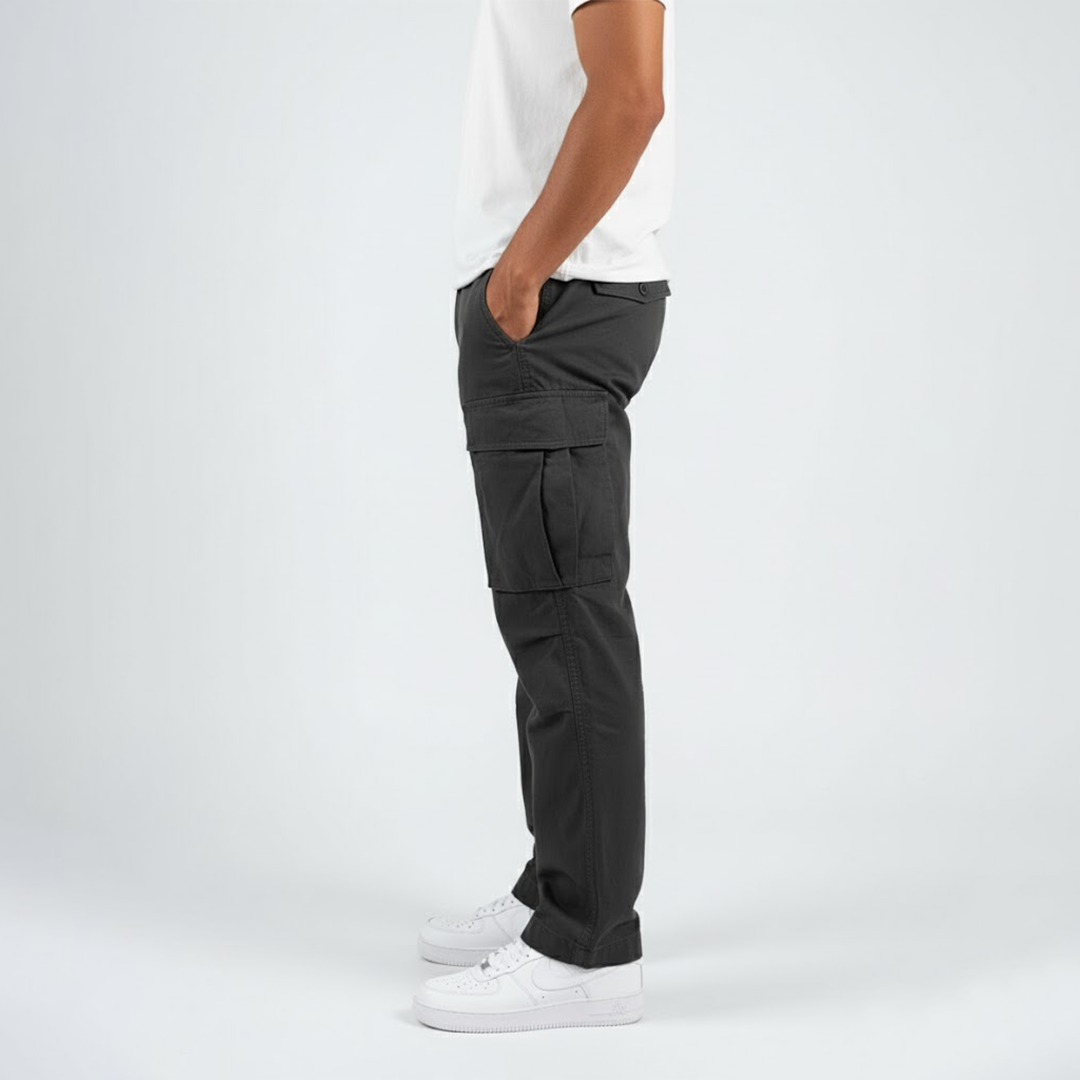 Homme Pantalon Cargo Relaxed Fit avec Poches Latérales