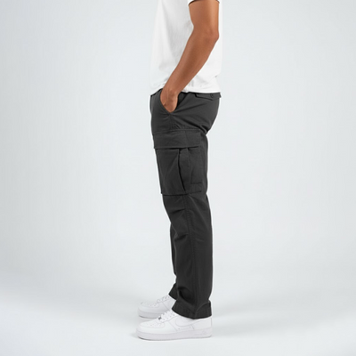 Homme Pantalon Cargo Relaxed Fit avec Poches Latérales