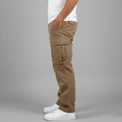 Homme Pantalon Cargo Relaxed Fit avec Poches Latérales