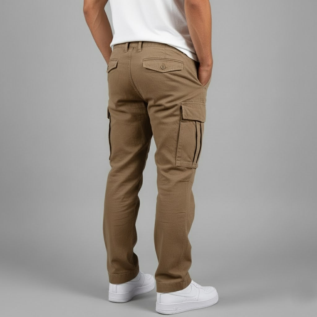 Homme Pantalon Cargo Relaxed Fit avec Poches Latérales
