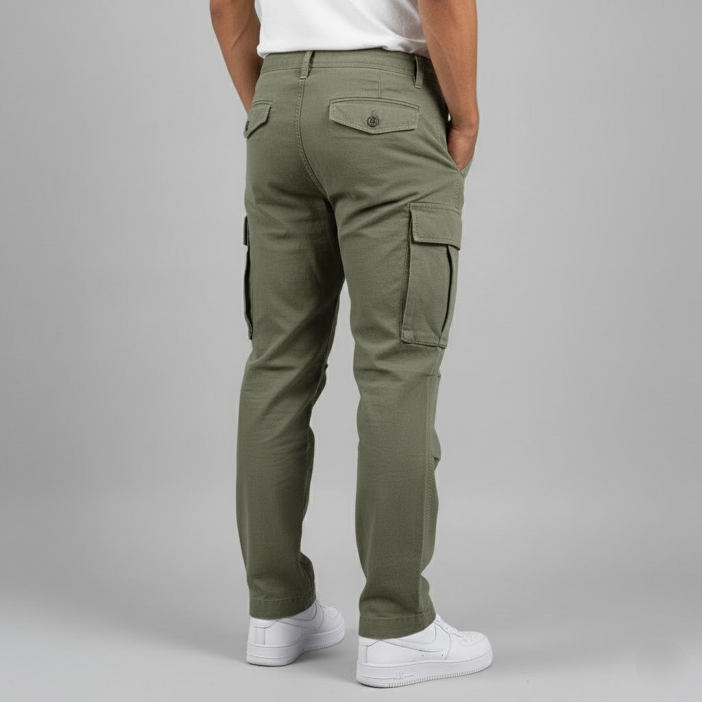 Homme Pantalon Cargo Relaxed Fit avec Poches Latérales