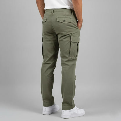 Homme Pantalon Cargo Relaxed Fit avec Poches Latérales