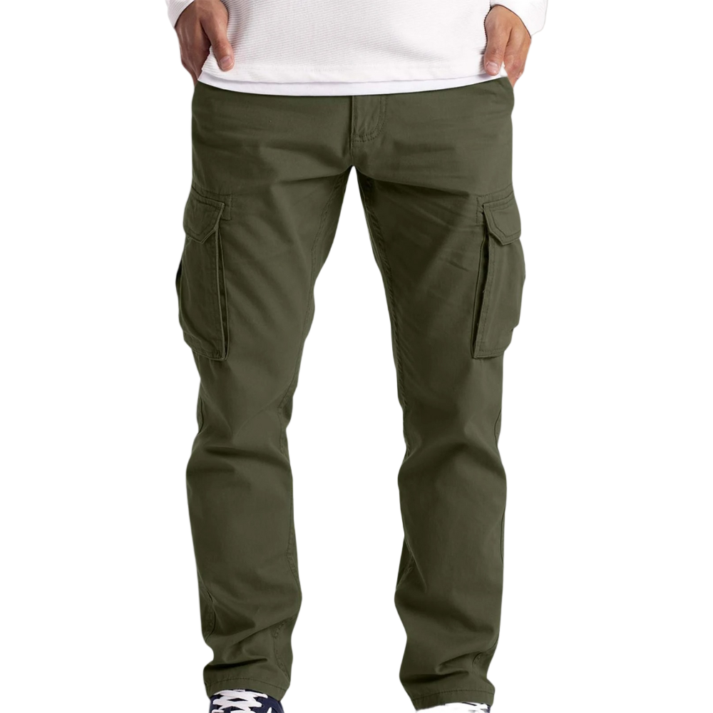 Homme Pantalon Cargo Slim Fit Fuselé avec Poches Latérales