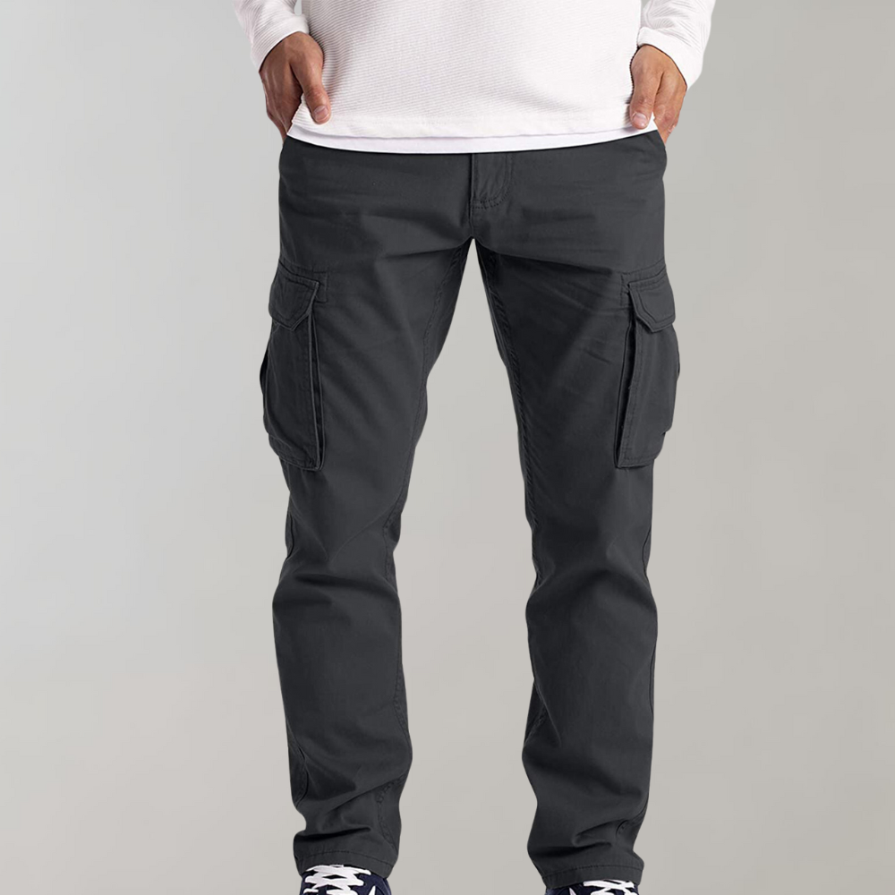 Homme Pantalon Cargo Slim Fit Fuselé avec Poches Latérales