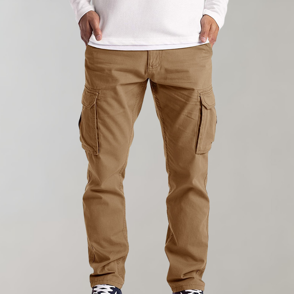 Homme Pantalon Cargo Slim Fit Fuselé avec Poches Latérales