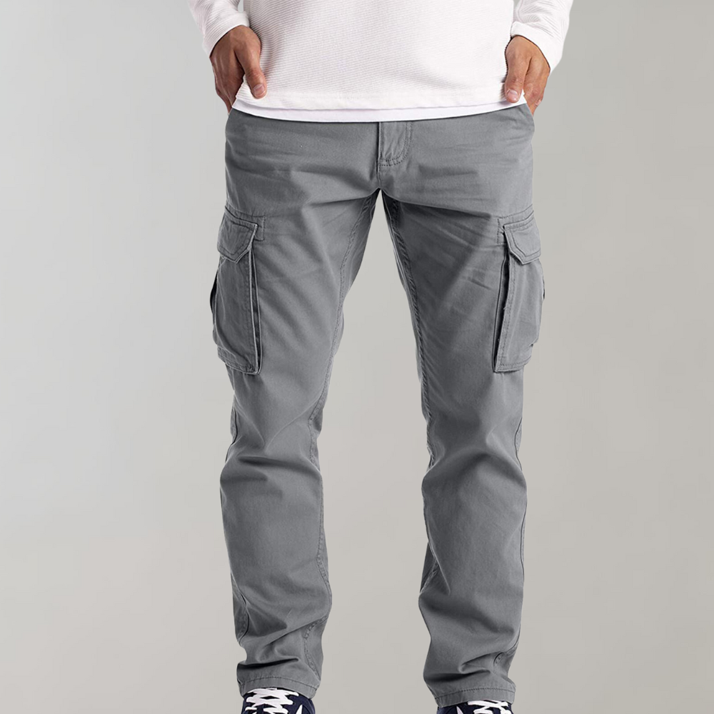 Homme Pantalon Cargo Slim Fit Fuselé avec Poches Latérales