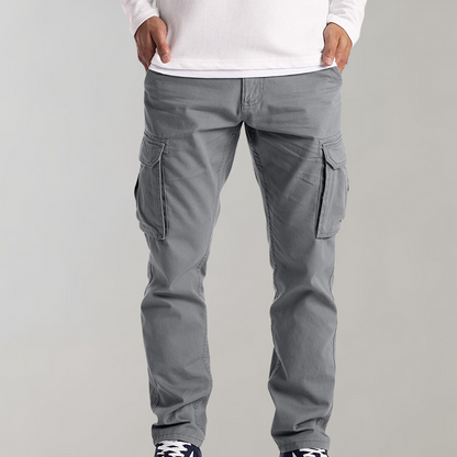 Homme Pantalon Cargo Slim Fit Fuselé avec Poches Latérales