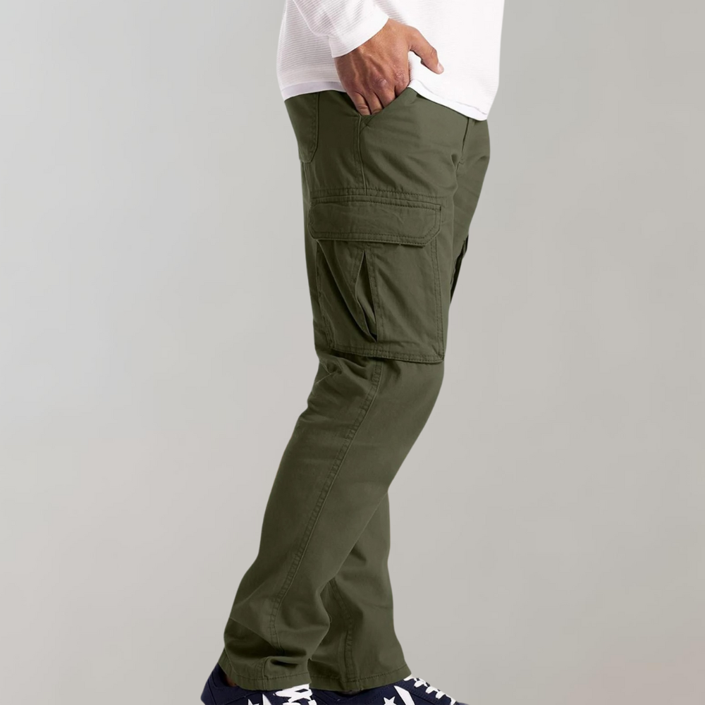 Homme Pantalon Cargo Slim Fit Fuselé avec Poches Latérales