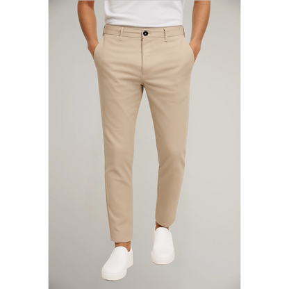 Homme Pantalon Chino Slim Fit à Taille Moyenne