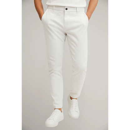 Homme Pantalon Chino Slim Fit à Taille Moyenne