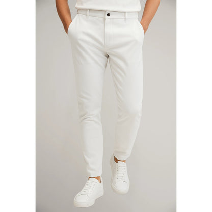 Homme Pantalon Chino Slim Fit avec Poches Latérales et Fermeture Boutonnée