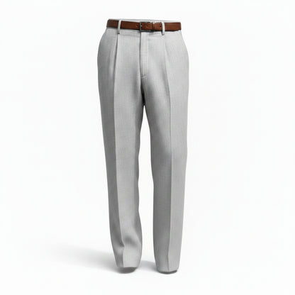 Homme Pantalon de Costume à Pinces Coupe Droite