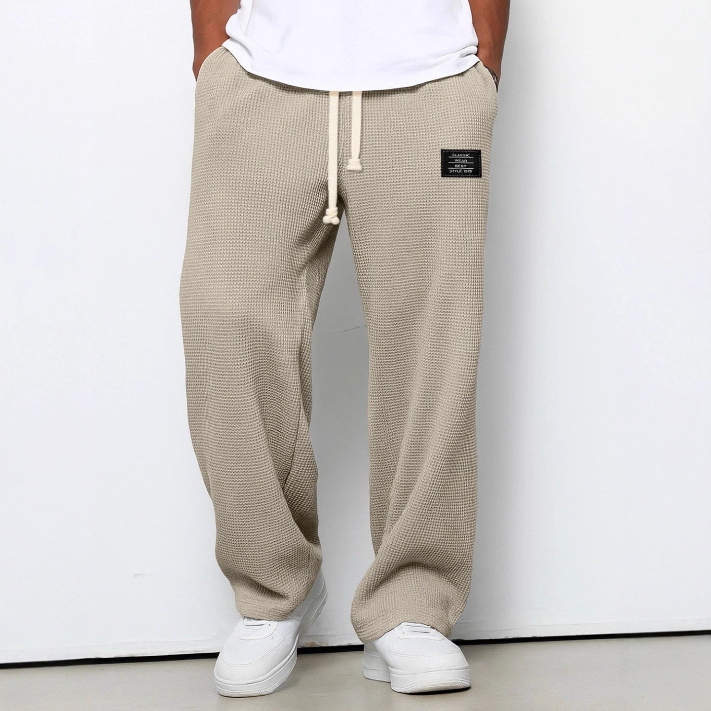 Homme Pantalon de Jogging Relaxed Fit avec Cordon de Serrage
