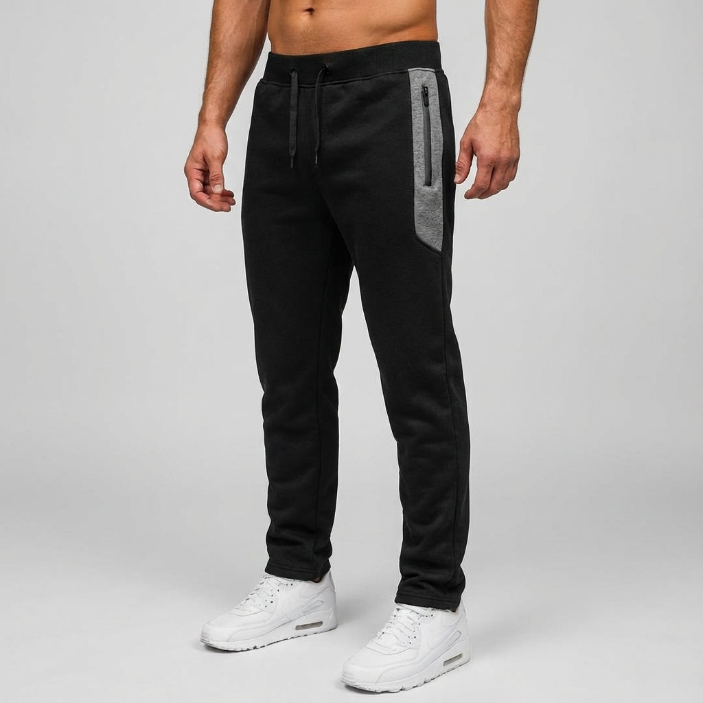 Homme Pantalon de Jogging Slim avec Poche Zippée et Bas Resserré