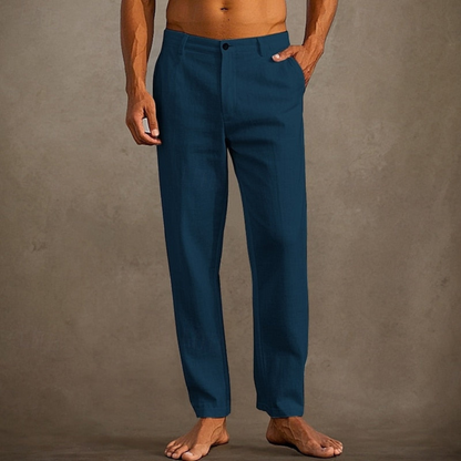 Homme Pantalon Décontracté Coupe Droite avec Poches