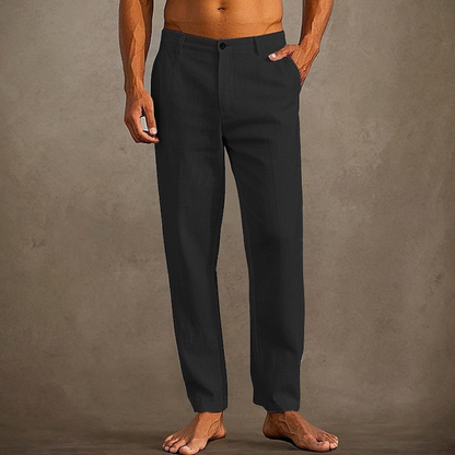 Homme Pantalon Décontracté Coupe Droite avec Poches