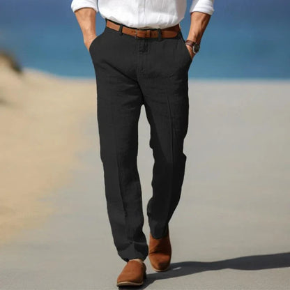 Homme Pantalon Décontracté Coupe Droite avec Poches