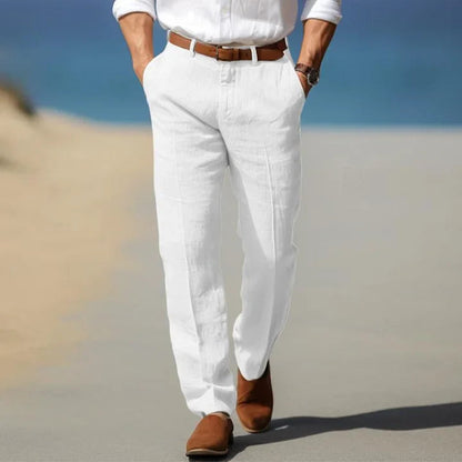 Homme Pantalon Décontracté Coupe Droite avec Poches