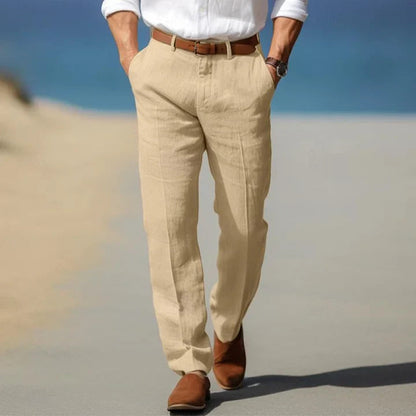 Homme Pantalon Décontracté Coupe Droite avec Poches