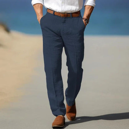 Homme Pantalon Décontracté Coupe Droite avec Poches