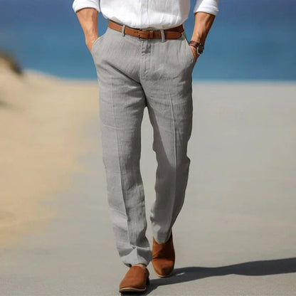 Homme Pantalon Décontracté Coupe Droite avec Poches