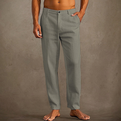 Homme Pantalon Décontracté Coupe Droite avec Poches