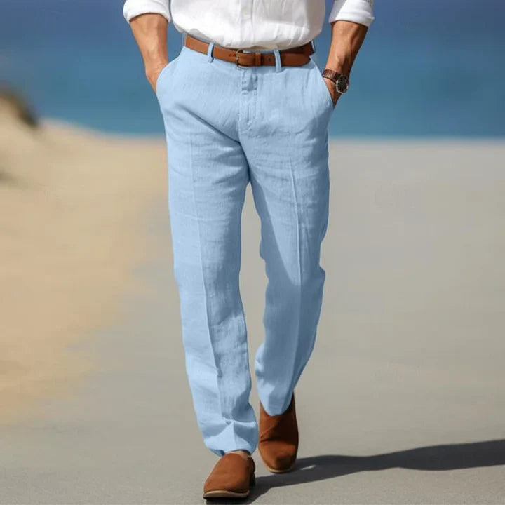 Homme Pantalon Décontracté Coupe Droite avec Poches