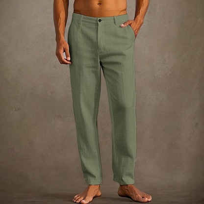 Homme Pantalon Décontracté Coupe Droite avec Poches