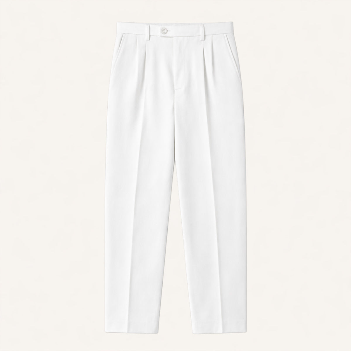 Homme Pantalon Habillé à Pinces Taille Haute Coupe Droite