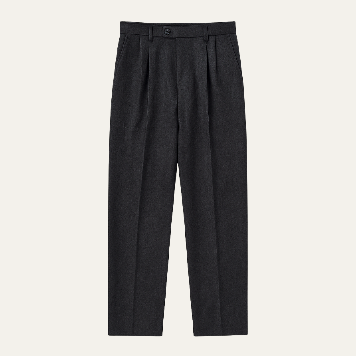 Homme Pantalon Habillé à Pinces Taille Haute Coupe Droite