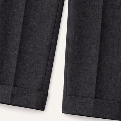 Homme Pantalon Habillé à Pinces Taille Haute Coupe Droite
