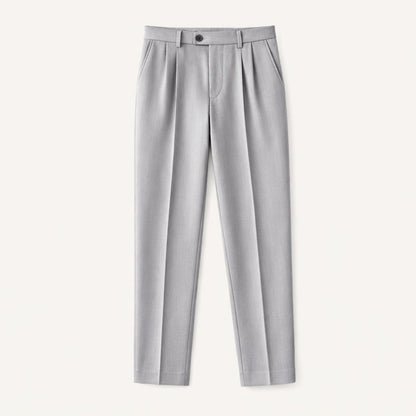 Homme Pantalon Habillé à Pinces Taille Haute Coupe Droite