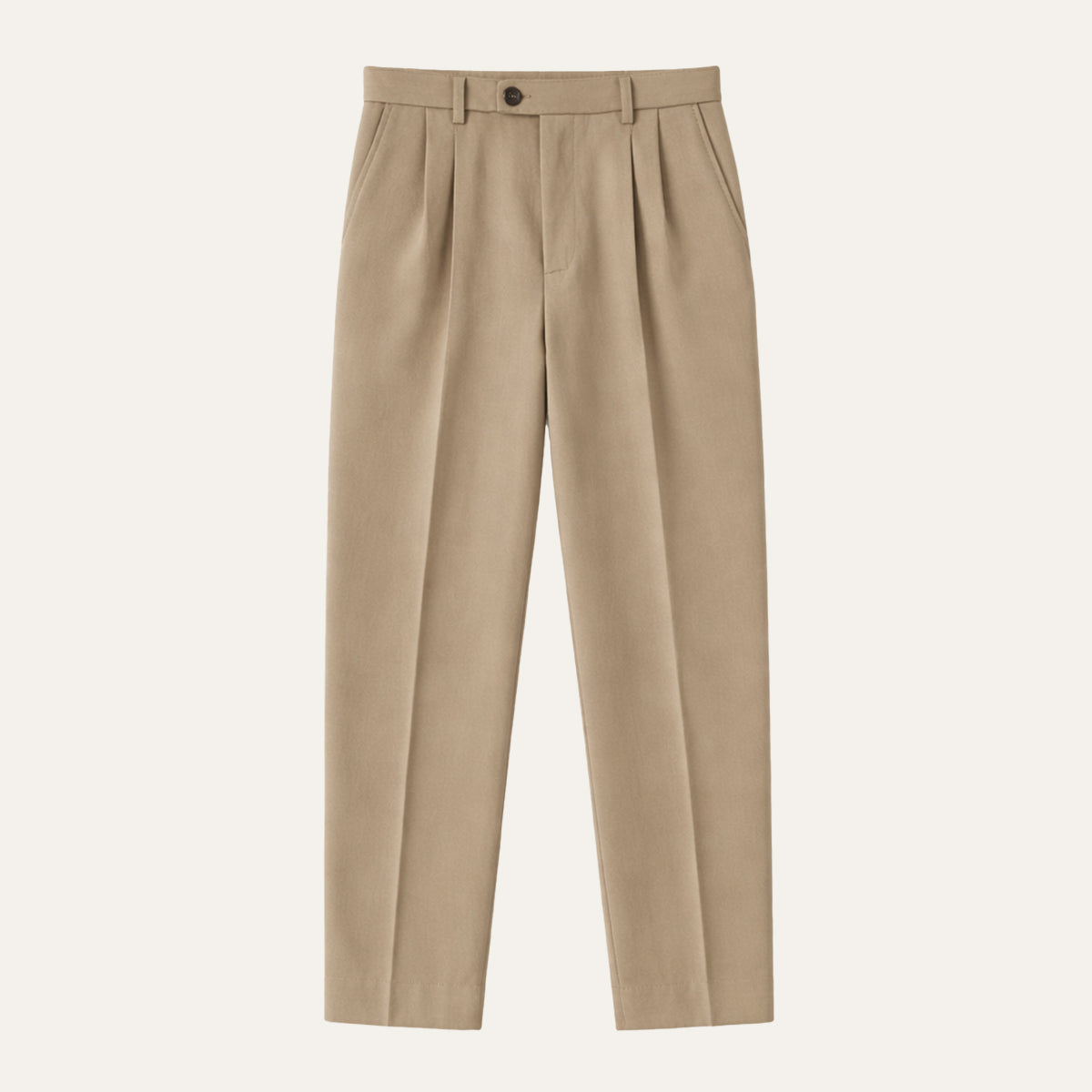 Homme Pantalon Habillé à Pinces Taille Haute Coupe Droite