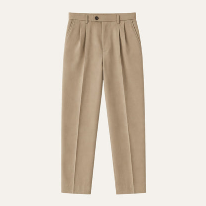 Homme Pantalon Habillé à Pinces Taille Haute Coupe Droite