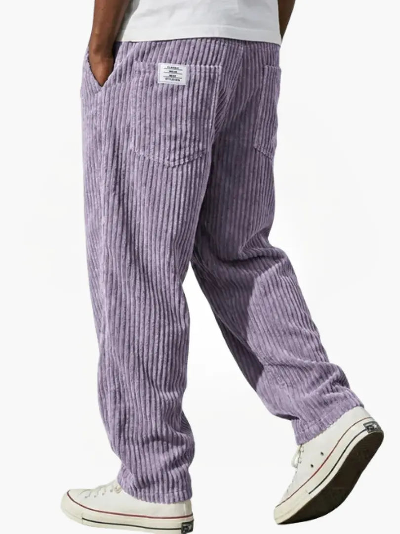Homme Pantalon Large à Taille Élastique avec Poches